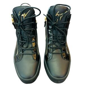 Giuseppe Zanotti Unisex Leather Zip Sneaker Size 45